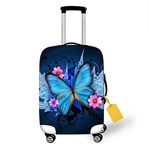 FANSU Housse de Valise Elastique Housse de Protection pour Bagage en Spandex Lavable à imprimé de Animal Cabine Luggage Trolley Case Cover avec Fermeture éclair (M (21-25 Valise),Papillon)