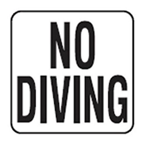 Inlays Vinyl Stick-on No Diving 2 inch Print Depth Marker for In Ground Pools V621501