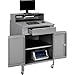 Global Industrial Mobile Cabinet Shop Desk w/Pigeonhole Riser, 34-1/2