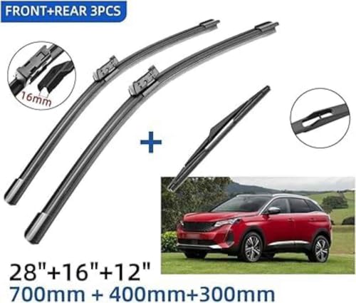 Escobillas limpiaparabrisas para Peugeot 3008 MK2 de 2017 a 2021 juego de tres medidas 3