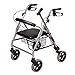 JHDPH3 Piegante di Alluminio Rollator sussidio ambulante, Roller Walker, Anziani Carrello della Spesa, con Sedile Posteriore e Pedale, Dotato di Due-Freno a Mano e Carrello di carico 100kg