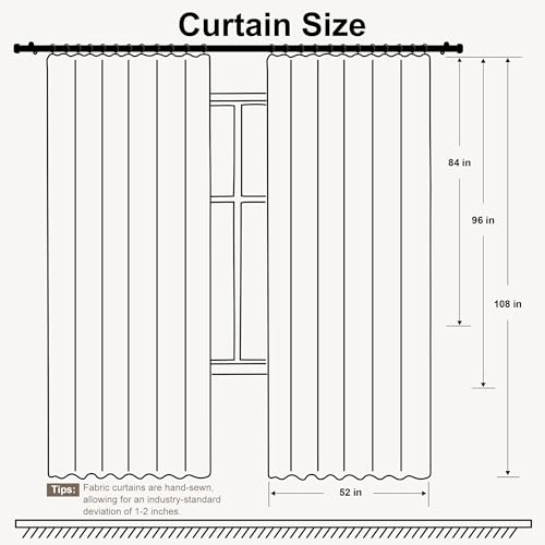 Image of hoeflife Blackout Curtains for Bedroom Room Darkening Curtains for Living Room Ceiling Door Curtain（Gery Drape 1 Panel,W52 x L108