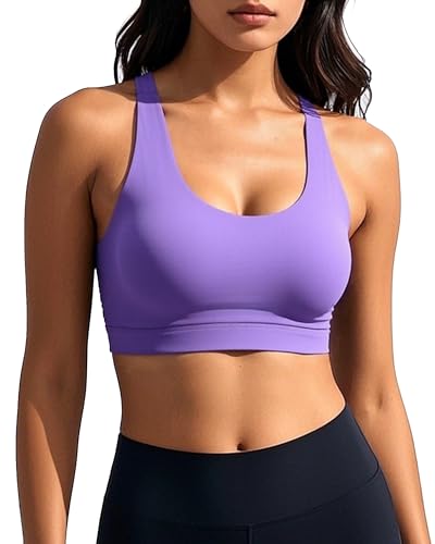 Sports Bras for Women, High Impact Sports Bra - Racerback Running Bra Padded Yoga Bra, Workout Crop Tank Tops Longline