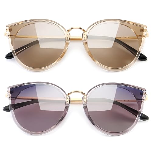 SUNGAIT Oversized Vintage Polarized Cat Eye Sunglasses for Women UV400
