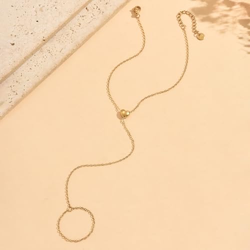 Image of NONAMOIS Ankle Bracelets for Women Dainty 18K Gold Plated Anklet Waterproof Round Beaded Paperclip Herringbone Pearl Chain Anklets Waterproof Beach Foot Jewelry
