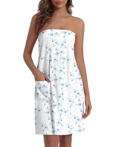 Image of Ekouaer Waffle Robes For Women Bath Wraps Lightweight Bathrobe