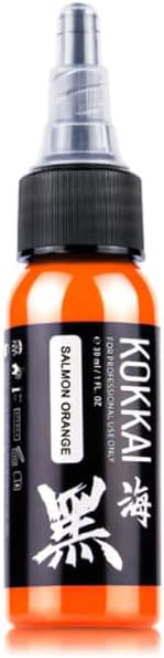 Tattoo Ink, Premium Quality, Precision Medium Viscosity, Rich Hue, Quick Healing, Acrylic-Free, Water-Based, Ready-to-Use Ink for Precision Tattooing Salmon Orange, 0.5 oz