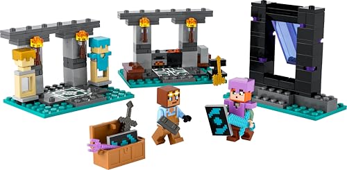 Minecraft L'Armeria Giocattolo - Include un Portale del Nether e i Personaggi di Alex e del Fabbro con Ascia d'Oro, Spade e Scudi - Regalo per Gamer, Bambini e Bambine da 7 Anni in su - 21252 - Lego - Immagine 9