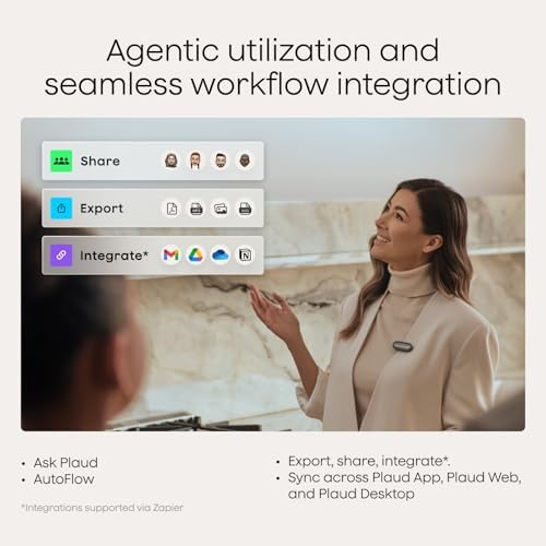 Plaud NotePin Voice Recorder, AI Voice Recorder, App Control, Wearable AI Notetaker, AI Transcribe & Summarize, Support 112 Languages, 64GB Memory, Audio Recorder for Lectures, Meetings, Black 6