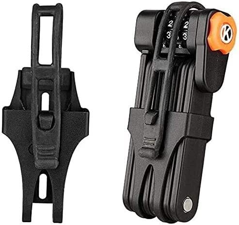 Candado con código para Bicicleta, candado Plegable portátil para Bicicleta de montaña, candado para tranvía, candado antirrobo con bisagras, candado Plegable para Bicicleta (Negro, 85 cm)