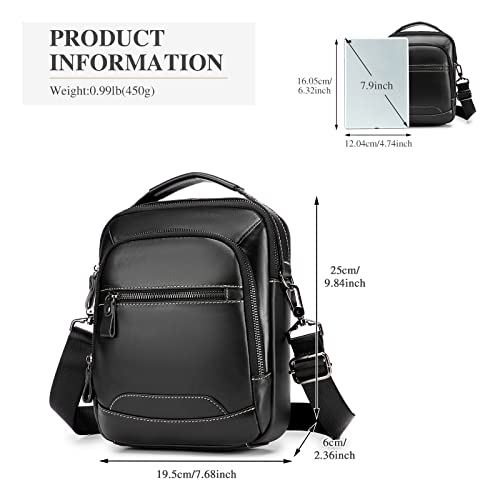 Baigio Mens Messenger Bag Shoulder Bag (Black) #TOP2