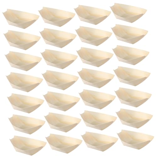Platos desechables de madera para sushi, 250 unidades miniatura 1