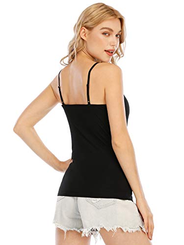 Image of Orrpally Basic Cami Tank Tops Women Lightweight Camisole Stretch Tank Top Adjustable 4-Pack