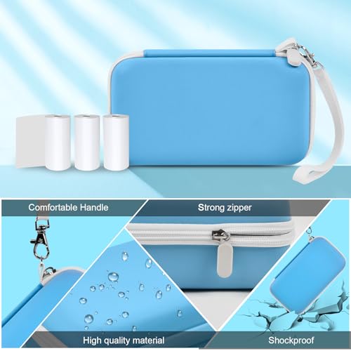 Funda para cámara instantánea infantil con 3 rollos de papel azul miniatura 4