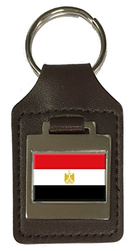 Porte-clés en cuir gravé drapeau égyptien idée cadeau homme et femme
