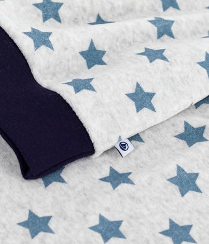 Pyjama enfant en velours Petit Bateau imprimé étoiles bleu nuit - 2