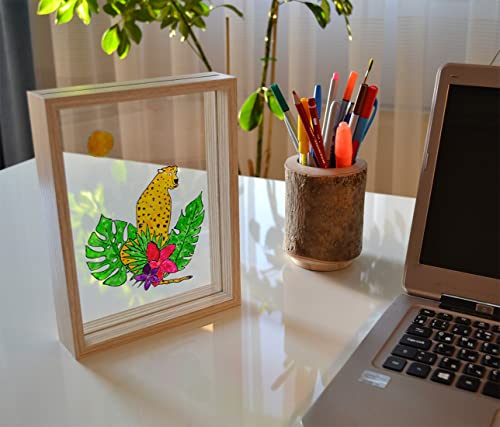 Image of Desi Rang Wooden Frame for Wall Decor, Table top, Any Plant Leaf, Picture, Photo, DIY, Gift, Home Office Shape (8x12 inch, Rectangular)