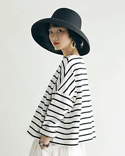 Sombrero de paja verano playa ala ancha para mujer miniatura 4