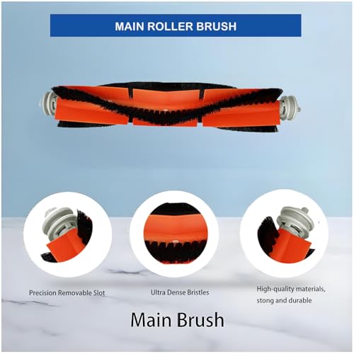 Ersatzteile Zubehör für Dreame D9 Plus Roboter Saugroboter, Zubehör: 2 Hauptbürste 4 Seitenbürsten 2 Hepa-Filter 3 Wischtücher 3 Staubbeutel
