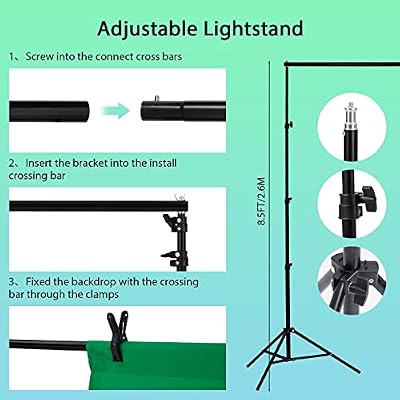 Photograph Lighting Kit with Backdrops, 8.5ftx10ft Softbox Photography Lighting Kit, 5500K Bulb 45W Led Softbox Set, Video Studio Continuous Lighting Kit for Photo, Portrait and Video Shootings