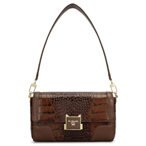 Da Milano Leather Shoulder Bag for Women - Brown (01939OL)