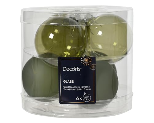 Weihnachtskugel Glas 6cm x 6 Stück - matt & glänzend transparent -...