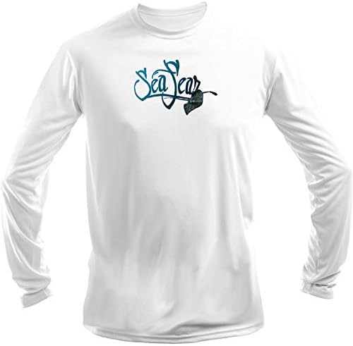 Sea Fear Men's 50+ UPF Long Sleeve Rash Guard Scuba Diving, Snorkeling, Stingray Blue (Small)