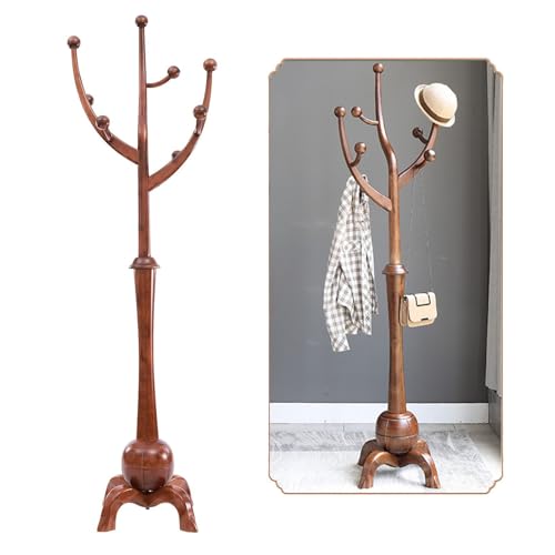 Porte-manteau en bois massif haut de gamme style arbre à vêtements