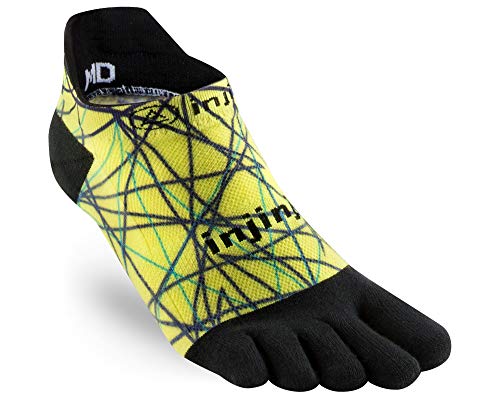 Injinji Run Original Weight No-Show Toesocks (Small, Lime)