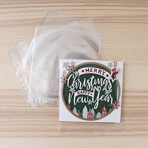 Self Seal Craft Bags Square/Rectangle Cellophane - Ideal for Craft, Storage, Gifting, Cards, Amazon FBA packaging (6 x 6" Square - Pack of 40)
