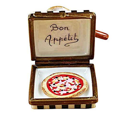 Pizza Box W/Pizza - Limoges Box Authentic Porcelain Figurine From France #TOP2