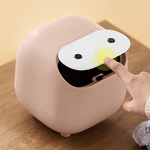 Mini cubo de basura para encimera y escritorio con tapa de tipo prensa 6
