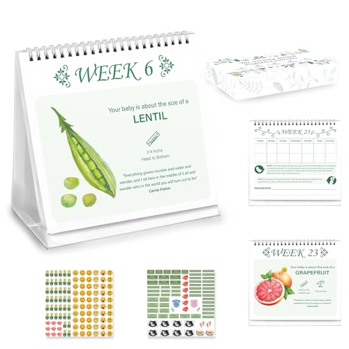 TQQBUU Pregnancy Calendar Weekly, Weekly Baby Growth Tracker with Fruit & Vegetables, Pregnancy Gifts for New Moms, Pregnancy Journal for First Time Moms, Baby Countdown