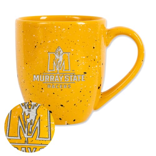 Rico Industries NCAA Murray State Racers Yellow 16 oz Team Color Laser Engraved Speckled Ceramic Coffee Mug