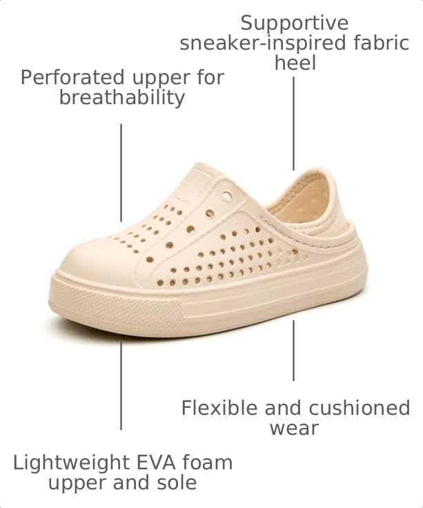Image of EasyStar Toddler Summer Water Shoes Kids' EVA Sandals with Cushioned Fabric Heel