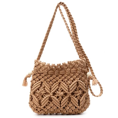 Straw Beach Bag for Women, Woven Crossbody Bag...