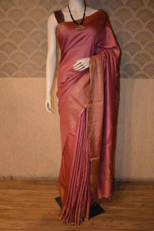 Shilp Bazaar red tussar silk saree in tussar silk – image 2