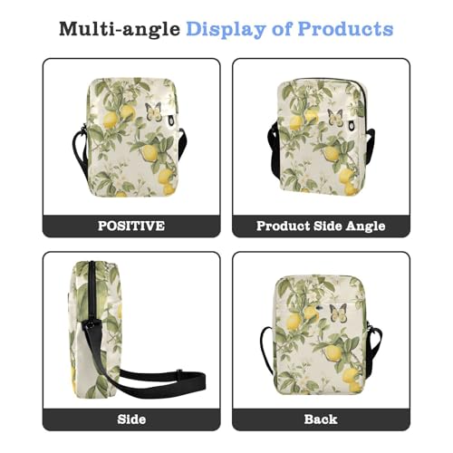 messenger bag crossbody crossbody bag men Shoulder Handbags Adjustable Strap for Shopping Shopping- Lemon Butterfly4