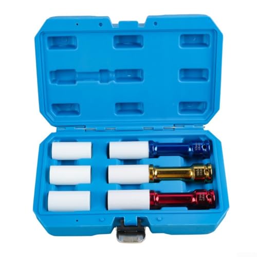 babominimer Juego de 12 tuercas de pared extra largas y finas para llaves de impacto con perfil delgado para cierres de difícil acceso