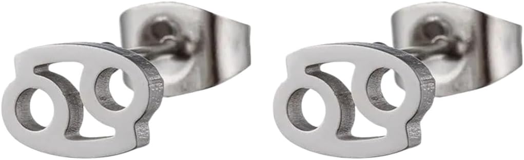 12 Constellation Stud Earrings For Women Zodiac Sign Astrology Jewelry Leo Aries Scorpio Ear Cartilage Stud Female Birthday Gift