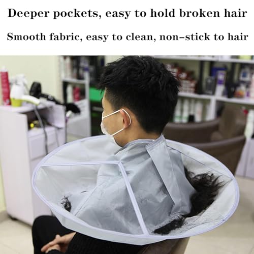 Image of Portable & Easy Clean Hair Catcher Bib for Home Haircuts and Shaving, Adjustable Anti-Static Hairdressing Cape with Clear Rim, Perfect for Mess-Free Beard Trimming and Hair Styling