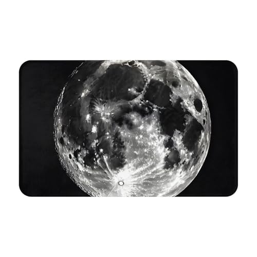 Moon Print Living Room Bathroom Kitchen Anti Slip and Absorbent Carpet, Indoor Entrance Door Muddy Floor Mat, Ultra Soft Washable Carpet 21x31.5 Inches