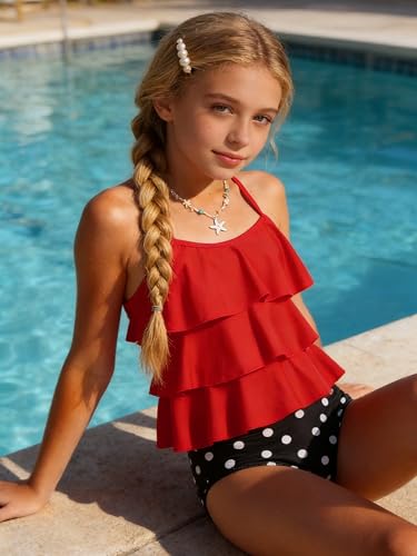Image of UIQUR Girls Swimsuit Two Pieces Tankini Set Bikini Bathing Suits 7-16Y