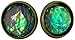 Antiqued Gold-tone Blue Faceted Resin Opalescent Stud Earrings 12mm