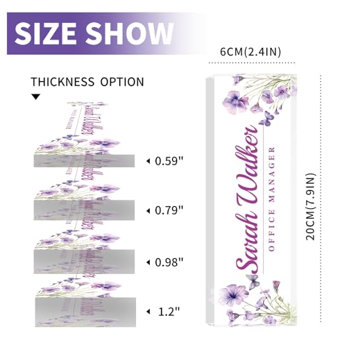 Image of Name Plate for Desk, Desk Name Plate Personalized, Office Decor for Women Men, Acrylic Desktop Accessories, Office Appreciation Gifts for Boss Social Workers Nurse Teacher Employee (Purple)