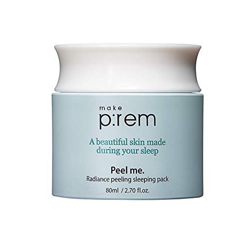[make p:rem] Peel me. Radiance peeling sleeping pack | sleeping cream | night cream for all skin types | radiance-boosting overnight gel cream | aqua-ceramide | 80ml, 2.70 fl.oz. | MAKEP:REM makeprem