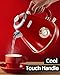 Hazel Quinn Retro Electric Kettle - 1.7 Liters / 57.5 Ounces Tea Kettle with Thermometer, All Stainless Steel, Fast Boiling 1200 W, BPA-free, Cordless, Rotational Base, Automatic Shut Off - Ruby Red