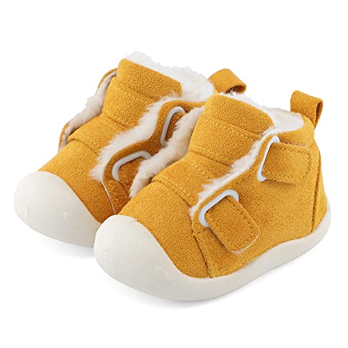 Cheerful Mario Invierno Zapatillas Zapatos Primeros Pasos Para Bebé Niños Niñas 1-4 Años Con Cálido Forro de Felpa Suela Flexible y Antideslizante Amarillo 26 EU Cover