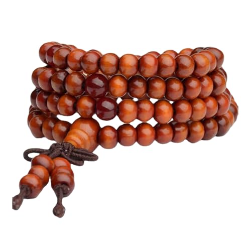 Shurhome Handgefertigte lange Holzperle mit tragbaren Designs, Dekoration für diejenigen, die Achtsamkeitspraktiken schätzen