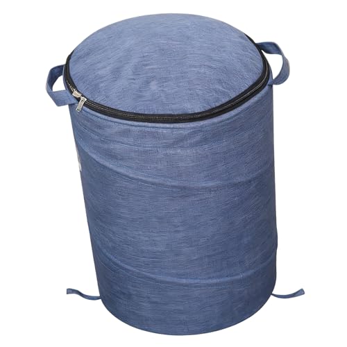 Panier à jouets bleu en tissu pour simplifier le rangement du salon